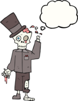 mano dibujado pensamiento burbuja dibujos animados elegante zombi png