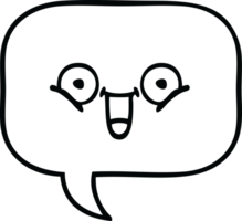 line drawing cartoon of a speech bubble png