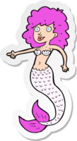 sticker of a cartoon pink mermaid png