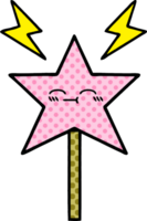 comic book style cartoon of a magic wand png