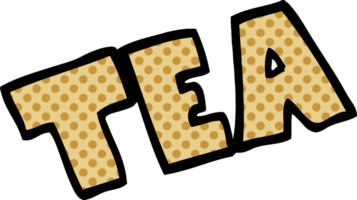 cartoon doodle word tea png