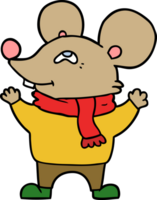 rato de desenho animado usando cachecol png