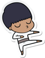 sticker of a cartoon calm boy png