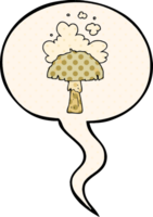 dibujos animados seta con espora nube con habla burbuja en cómic libro estilo png