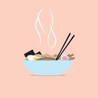 ramen cuenco minimalista vector