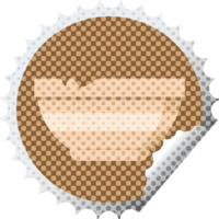 cracked bowl graphic   illustration round sticker stamp png