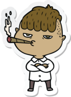 sticker of a cartoon man smoking png