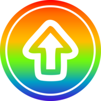 direction arrow circular icon with rainbow gradient finish png