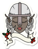 sticker of a elf fighter character face png