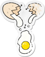 distressed sticker of a fresh cracked egg png