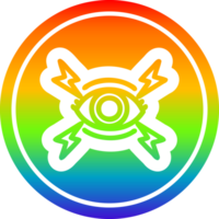 místico ojo circular icono con arco iris degradado terminar png