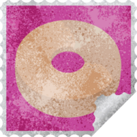 sello de pegatina cuadrado gráfico donut png