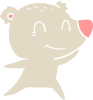 desenho animado de estilo de cor plana de urso amigável png