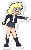 sticker of a cartoon woman pointing png