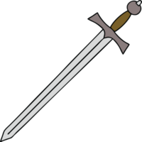 hand drawn quirky cartoon sword png