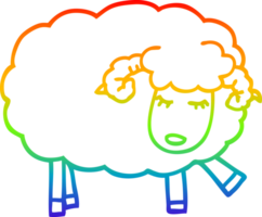 arc en ciel pente ligne dessin de une dessin animé mignonne mouton png