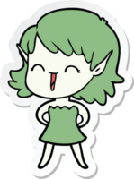 sticker of a cartoon elf girl png