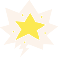 desenho animado Estrela com discurso bolha dentro retro estilo png