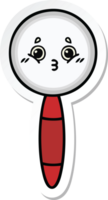 sticker of a cute cartoon magnifying glass png