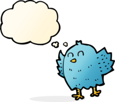 tecknad serie fågel med trodde bubbla png