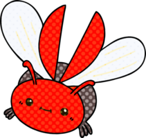 comic book style quirky cartoon flying beetle png