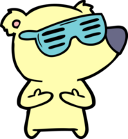 cartoon bear wearing sunglasses png