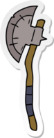 mão desenhado adesivo desenho animado rabisco do uma medievil Machado png