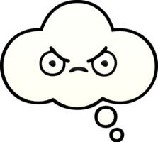 gradient shaded cartoon of a thought bubble png
