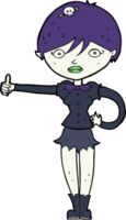 cartoon vampire girl giving thumbs up symbol png