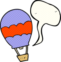 hand drawn comic book speech bubble cartoon hot air balloon png