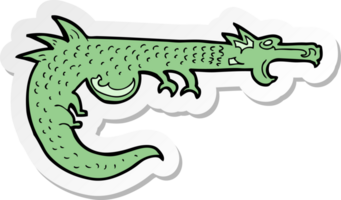 sticker of a cartoon medieval dragon png