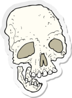 sticker van een cartoon oude spookachtige schedel png