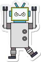 sticker of a cute cartoon robot png