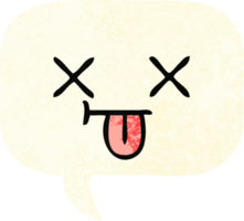 retro illustration style cartoon of a speech bubble png