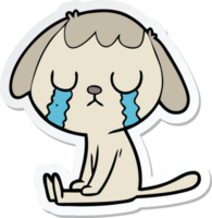 adesivo de um cachorro fofo de desenho animado chorando png