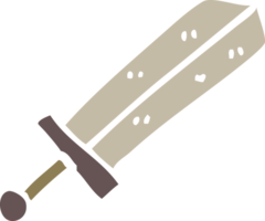 épée de dessin animé illustration couleur plate png