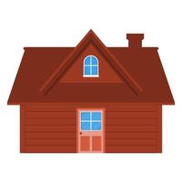 Wooden House Architectural Building IllustrationWooden House Architectural Building Illustration vector