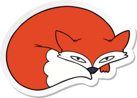 sticker of a cartoon curled up fox png