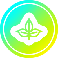 Naturel feuille circulaire icône avec cool pente terminer png