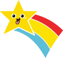 flat color retro cartoon of a shooting rainbow star png