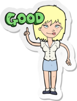 sticker of a cartoon woman doing good png