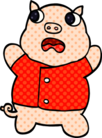 dessin animé doodle cochon drôle png