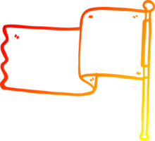 warm gradient line drawing of a cartoon red flag png