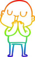 arcobaleno pendenza linea disegno di un' contento cartone animato Calvo uomo png