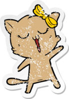 vinheta angustiada de um gato de desenho animado png