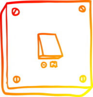 warm gradient line drawing of a cartoon light switch png