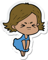 sticker of a cartoon angry woman png