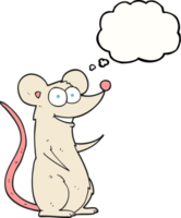 hand drawn thought bubble cartoon happy mouse png