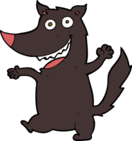 cartoon happy wolf png