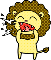 cartoon roaring lion png